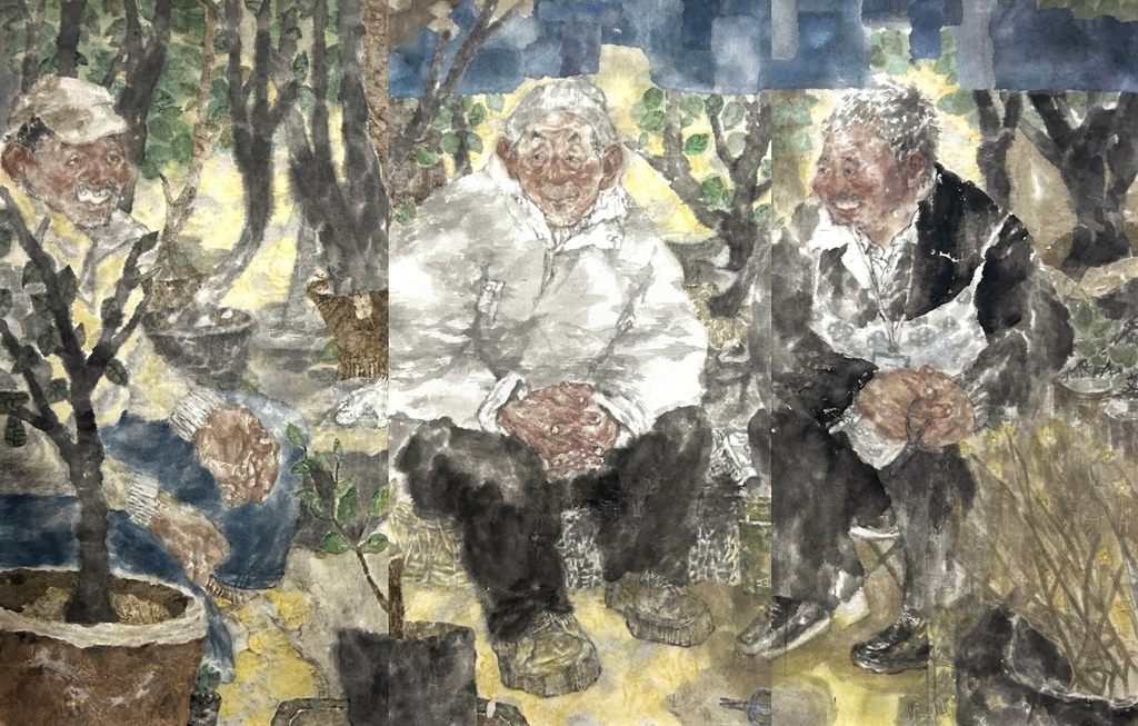 1 丁筱渝《花市暖阳》中国画