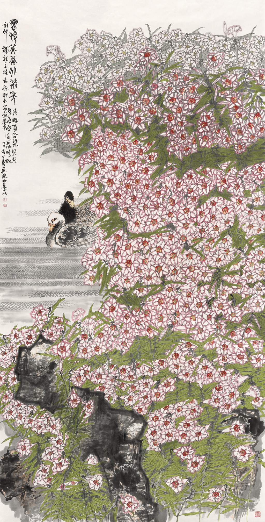 14 王发荣《乡村美景兆流年》中国画 248×123cm 2025年