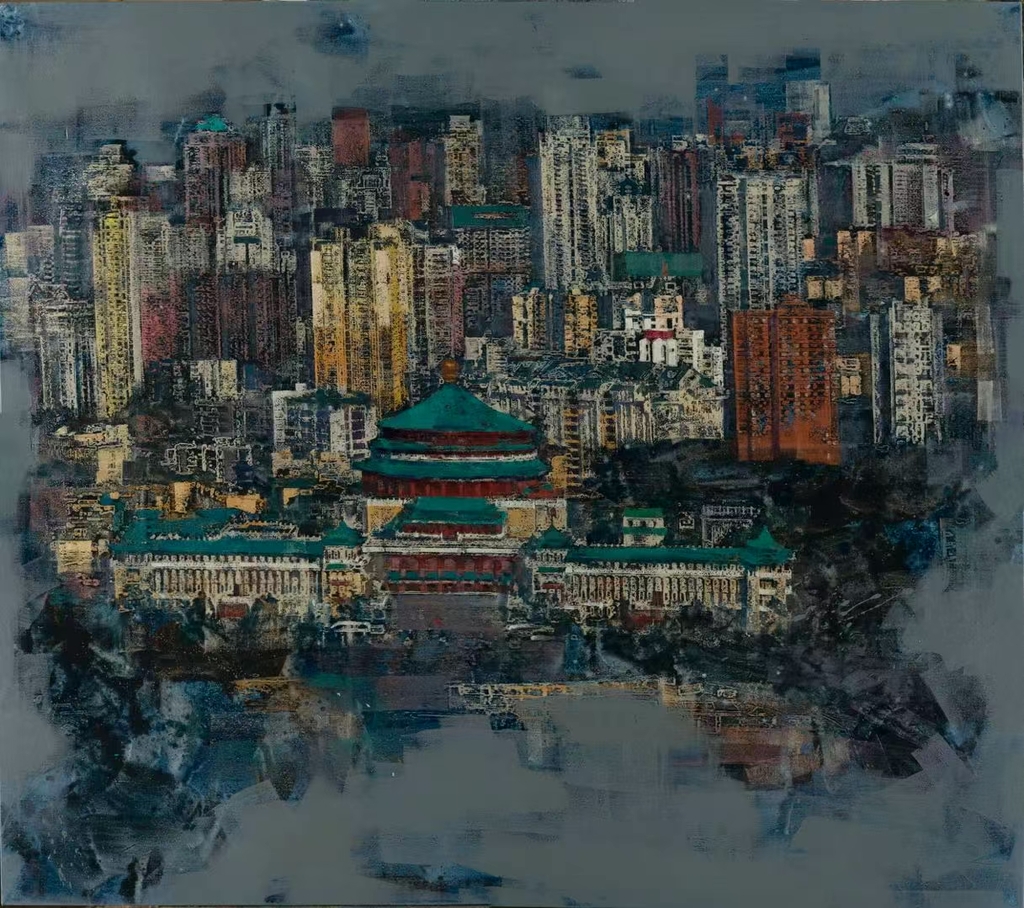 8 张杰《城市礼堂》油画 150×130cm 2025年