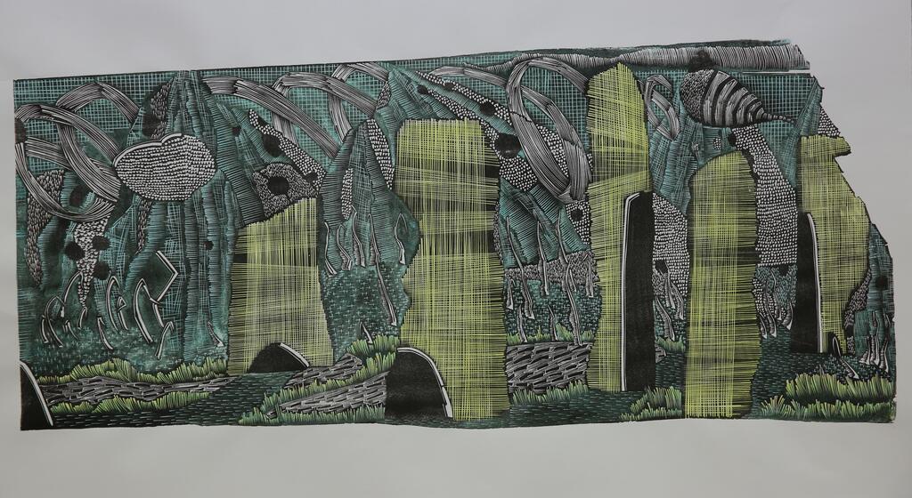 18  付继红，《记忆之峥嵘岁月》，480x78cm，版画