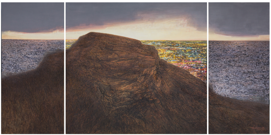 27  张宏伟，《大地》，300Ｘ150cm，综合材料
