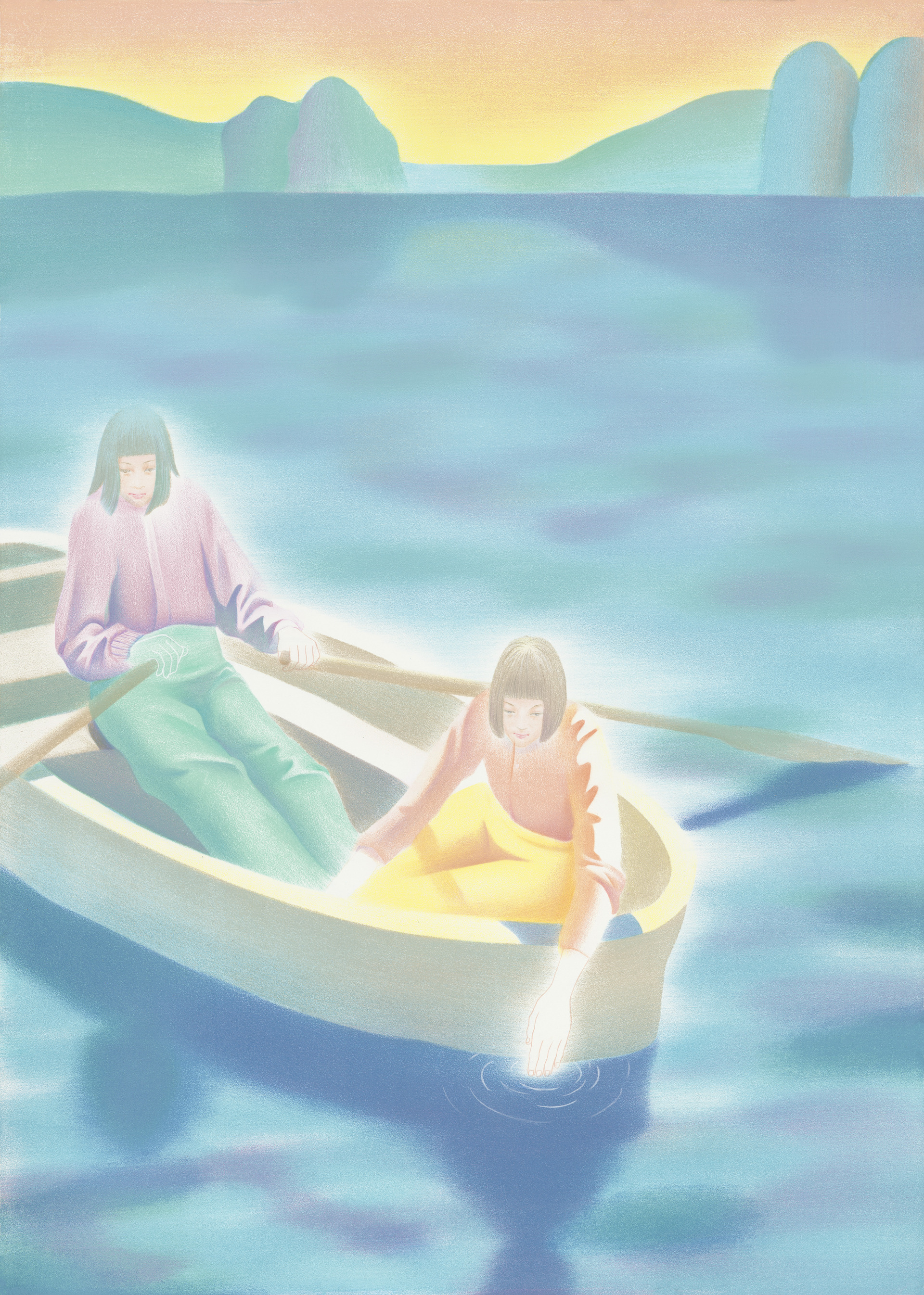 237 版画直送 刘言、段鑫飞《让我们荡起双桨》