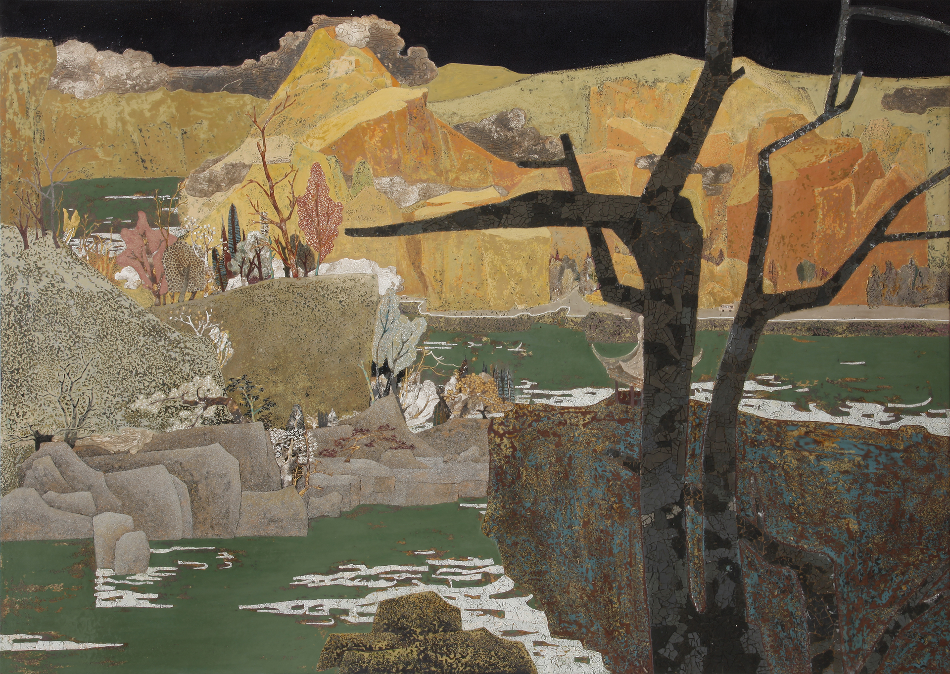 354 漆画直送 钟伟勇 《秋意暖风起》115×160cm