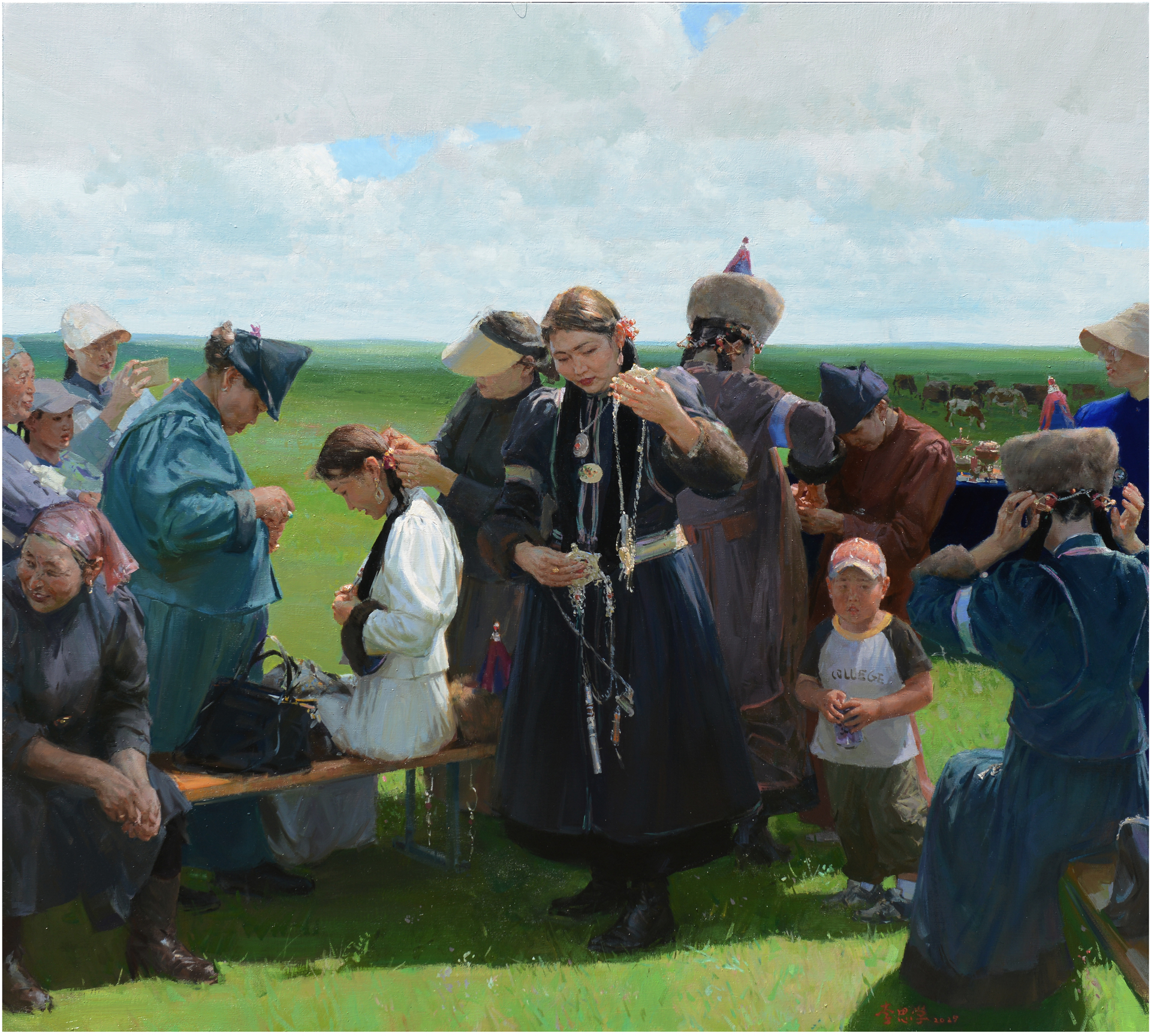 122 油画直送《迎亲》180×200cm