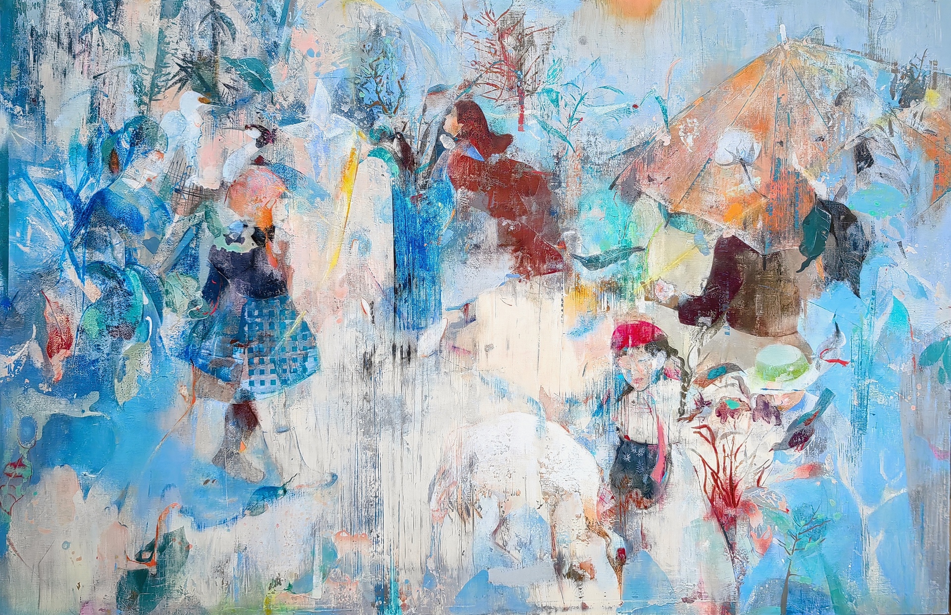 126 油画直送 叶惠玲 《我们沐光而行》 200×130cm 布面油画 2024年