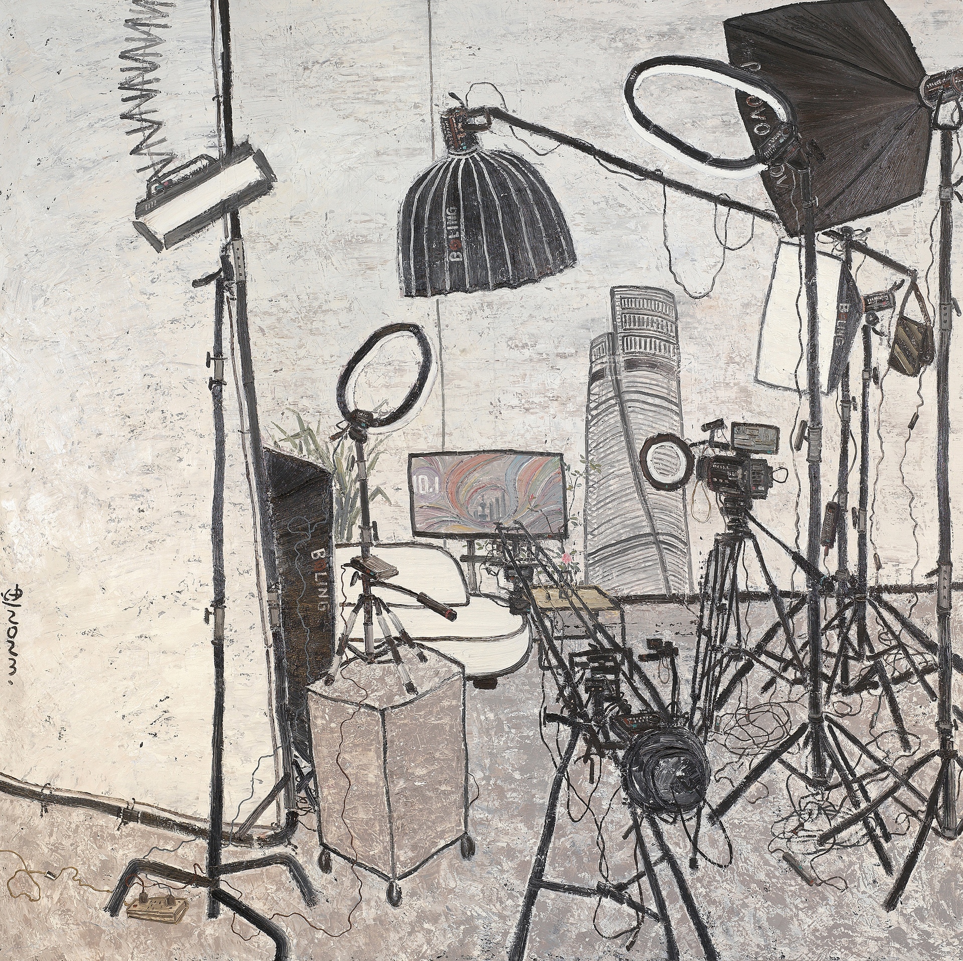 117 油画直送 陈迪《云上直播10.1》 215×215 2023年